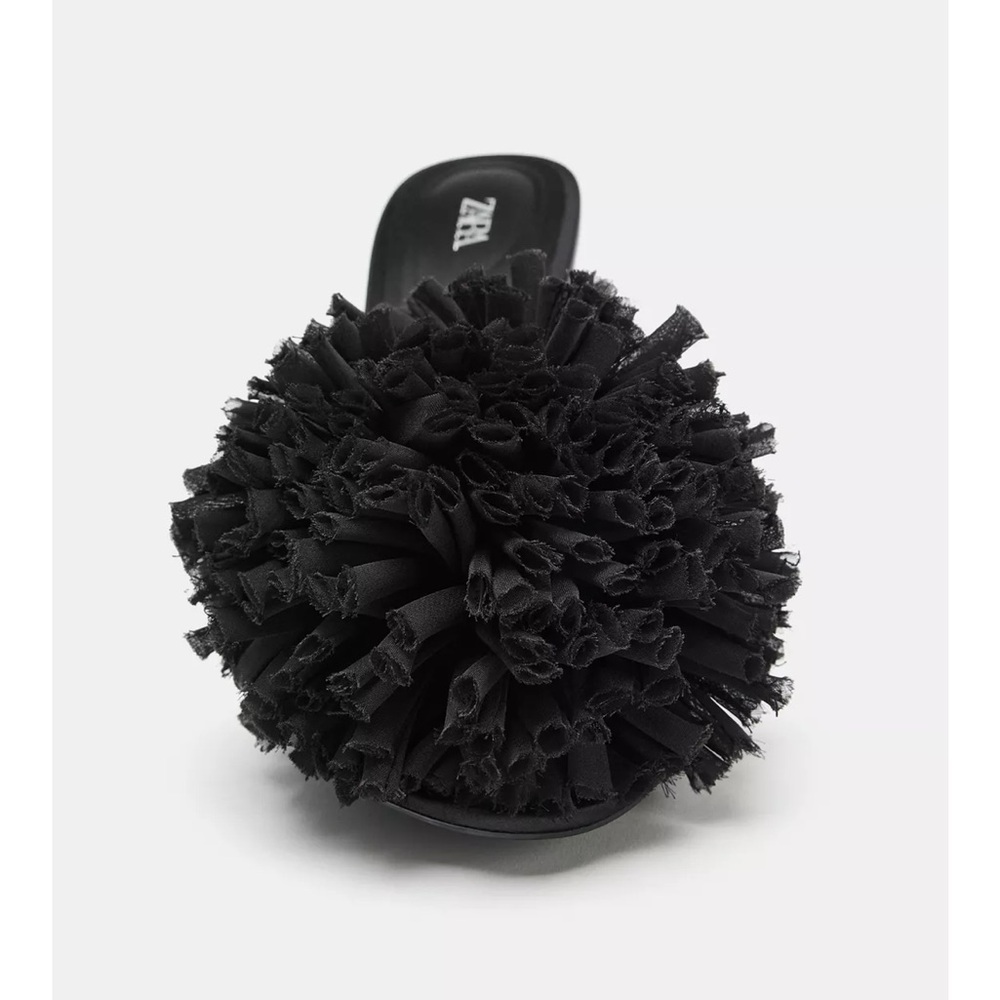 NWT Zara maxi pompom heels - Picture 3 of 6